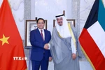 Thủ tướng Phạm Minh Chính hội đàm với Thủ tướng Nhà nước Kuwait Sheikh Ahmad Abdullah Al-Ahmad Al Sabah. (Ảnh: Dương Giang/TTXVN)