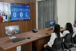 Hệ thống giám sát, thống kê dữ liệu của Trung tâm hành chính công phường Ngũ Hành Sơn. (Ảnh: Quốc Dũng/TTXVN)