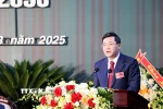 Bí thư Đảng ủy xã Gia Lộc Đặng Xuân Thưởng phát biểu tại Đại hội. (Ảnh: Mạnh Tú/TTXVN)