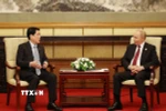 Chủ tịch nước Lương Cường hội kiến Tổng thống Nga Vladimir Putin. (Ảnh: Lâm Khánh/TTXVN)