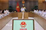 Phó Thủ tướng Lê Tiến Châu, Phó Trưởng Ban Thường trực Ban Chỉ đạo tổng rà soát hệ thống Văn bản quy phạm pháp luật chủ trì cuộc họp. (Ảnh: Lâm Khánh/TTXVN)