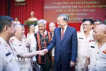 Tổng Bí thư Tô Lâm gặp mặt cán bộ Công an cấp cao nghỉ hưu. (Ảnh: Thống Nhất/TTXVN)