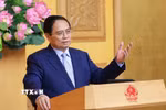Thủ tướng Phạm Minh Chính phát biểu tại cuộc tọa đàm với các doanh nghiệp Vương quốc Anh. (Ảnh: Dương Giang/TTXVN)