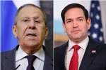 Ngoại trưởng Nga Sergei Lavrov (trái) và người đồng cấp Mỹ Marco Rubio. (Nguồn: Reuters)