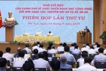 Thủ tướng Phạm Minh Chính chủ trì phiên họp Ban Chỉ đạo của Chính phủ về phát triển khoa học, công nghệ, đổi mới sáng tạo. (Ảnh: Dương Giang/TTXVN)