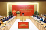 Thủ tướng Phạm Minh Chính chủ trì hội nghị. (Ảnh: Dương Giang/TTXVN)