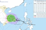 Vị trí và đường đi của bão. (Nguồn: Trung tâm Dự báo Khí tượng Thủy văn Quốc gia)