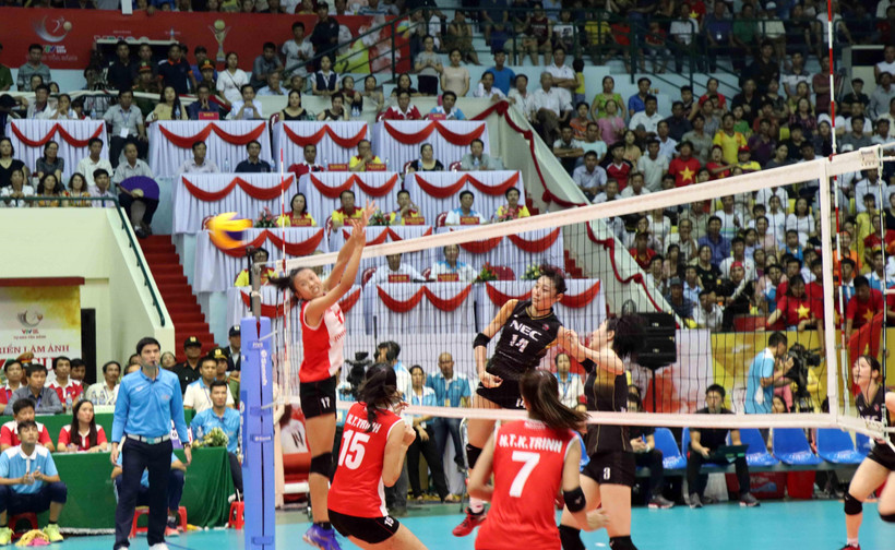 Quang cảnh trận đấu trận chung kết. (Ảnh: Đỗ Văn Trưởng/TTXVN)