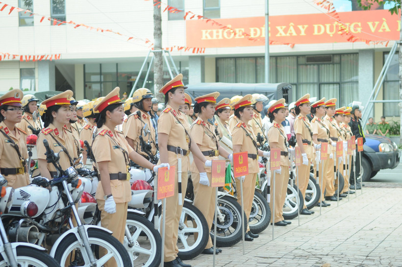 Hình ảnh lễ ra quân. (Ảnh: Thành Chung/TTXVN)