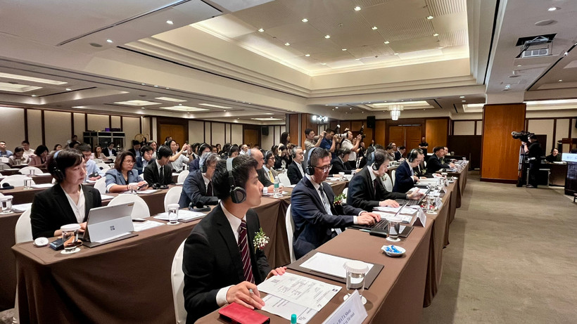 Hội thảo khởi động Dự án Hợp tác Kỹ thuật của JICA “Nâng cao năng lực về thúc đẩy hiệu quả thị trường chứng khoán Việt Nam,” ngày 23/9. (Ảnh: Vietnam+)