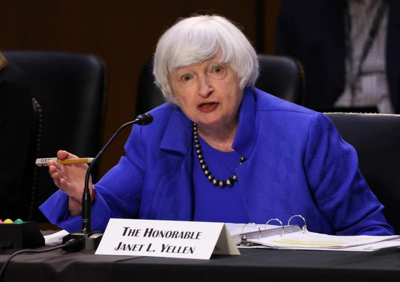 Bộ trưởng Tài chính Mỹ Janet Yellen phát biểu tại Washington, DC., ngày 28/9/2021. (Ảnh: AFP/TTXVN)