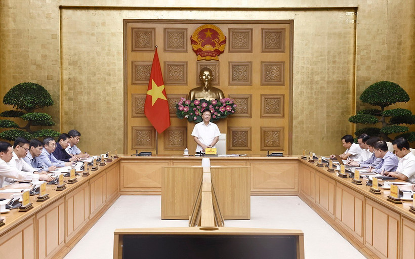 Phó Thủ tướng Lê Thành Long, Chủ tịch Hội đồng Quốc gia về phát triển bền vững phát biểu. (Ảnh: Doãn Tấn/TTXVN)