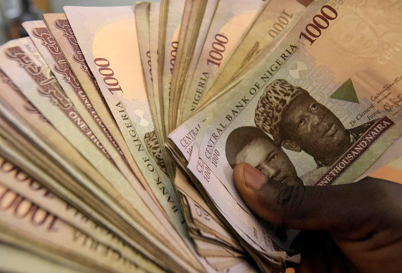Tiền giấy mệnh giá 1000 naira của Nigeria. (Ảnh: AFP/TTXVN)