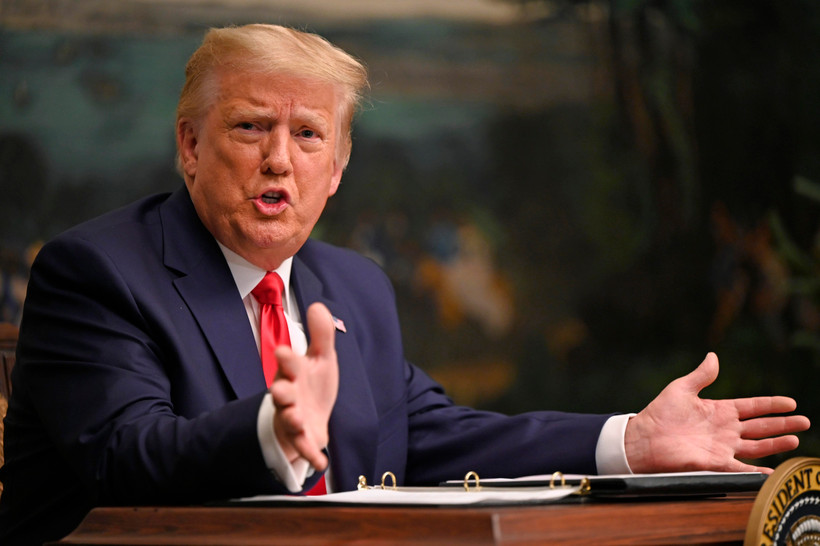 Tổng thống Mỹ Donald Trump phát biểu tại cuộc họp báo ở Washington, DC ngày 26/11/2020. (Ảnh: AFP/TTXVN)