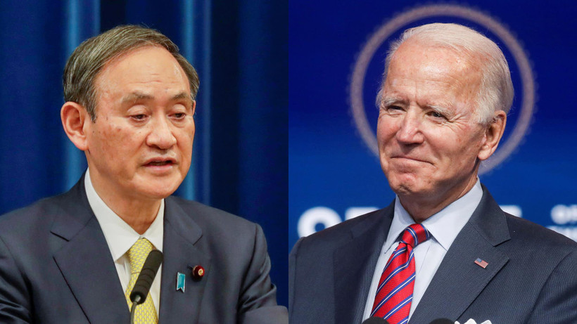 Thủ tướng Nhật Bản Yoshihide Suga hy vọng và Tổng thống Mỹ Joe Biden. (Nguồn: Reuters)