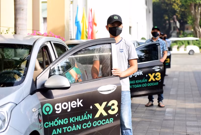 GoCar Protect tích hợp các tính năng về an toàn sức khỏe để bảo vệ tốt hơn thông qua tăng cường cho người dùng qua ba lớp “chống khuẩn X3” và mang lại sự an tâm cho tài xế và hành khách trên xe. (Ảnh: CTV/Vietnam+)