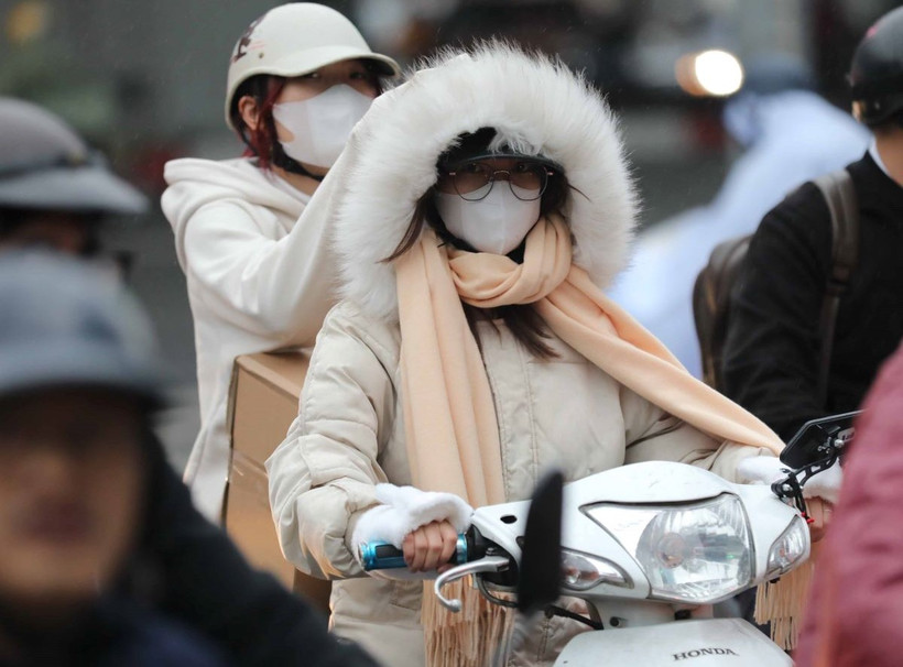 Hà Nội trời lạnh. (Ảnh: Thanh Tùng/TTXVN)