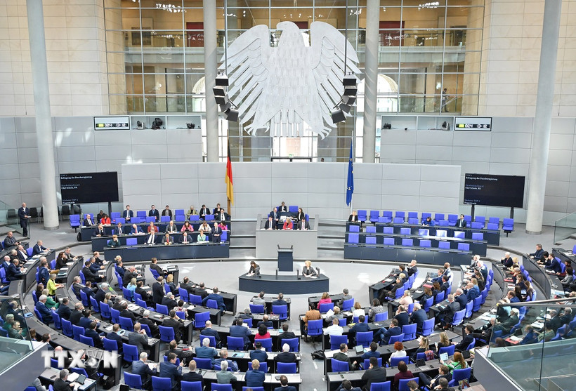 Toàn cảnh một phiên họp Quốc hội Liên bang Đức ở Berlin, ngày 13/3/2024. (Ảnh: THX/TTXVN)
