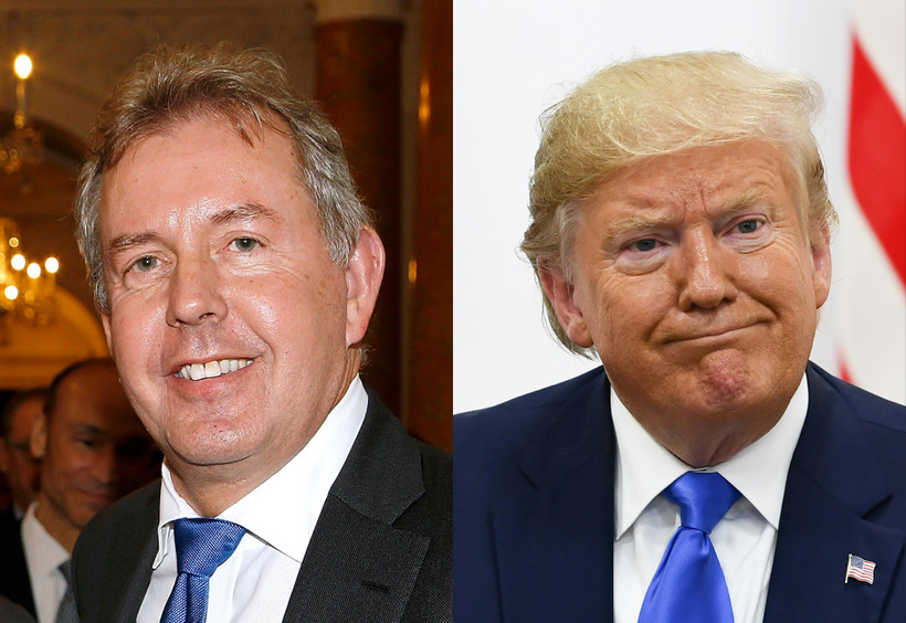Tổng thống Mỹ Donald Trump (phải) và Đại sứ Anh tại Mỹ Kim Darroch. (Ảnh: AFP/ TTXVN)