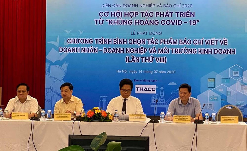 Diễn đàn Doanh nghiệp và Báo chí 2020: Cơ hội hợp tác phát triển từ “khủng hoảng COVID-19.” (Ảnh: PV/Vietnam+)