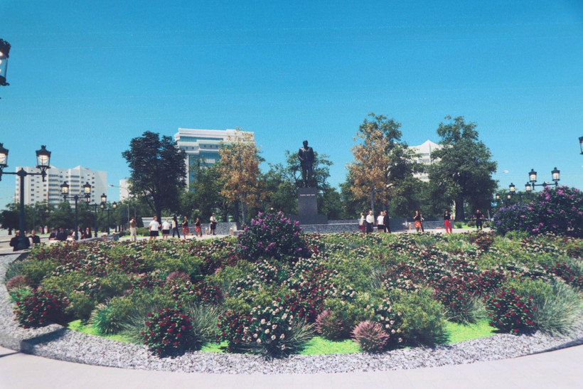 Phối cảnh Tượng đài V.I.Lê Nin tại Thành phố Vinh, Nghệ An sau khi hoàn thành xây dựng. (Ảnh: Nguyễn Văn Nhật/TTXVN)