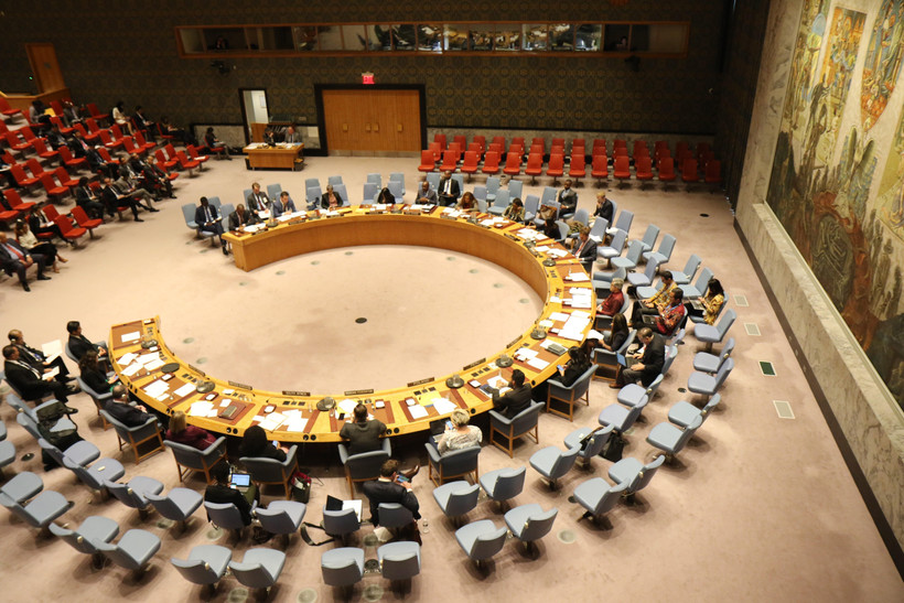 Một phiên họp của Hội đồng Bảo an LHQ. (Ảnh: Hữu Thanh/TTXVN)