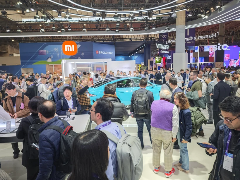 Gian hàng của Xiaomi tại Triển lãm Di động Thế giới. (Nguồn: X)