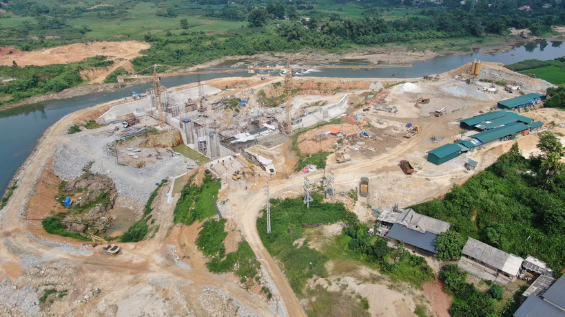 Công trình Thủy điện Thác Bà 2 đang được thi công. (Ảnh: TTXVN phát)