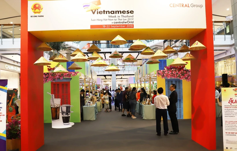 Khu hàng Việt Nam tại Chương trình Tuần hàng Việt Nam tại Thái Lan năm 2019. (Ảnh: Hữu Kiên/TTXVN)