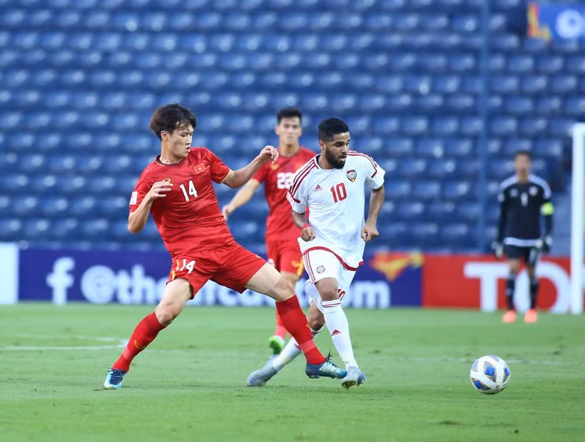 U23 Việt Nam chia điểm với U23 UAE. (Ảnh: Nguyên An/Vietnam+)