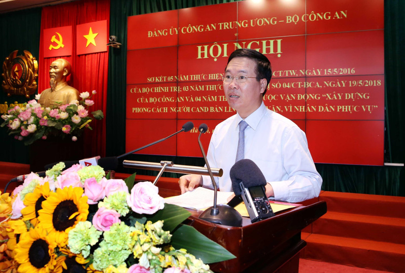 Thường trực Ban Bí thư Võ Văn Thưởng phát biểu chỉ đạo hội nghị. (Ảnh: Phạm Kiên/TTXVN)