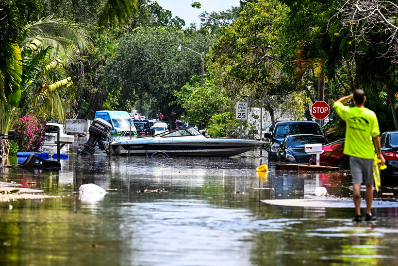 Ngập lụt tại Mỹ. (Ảnh: AFP/TTXVN)