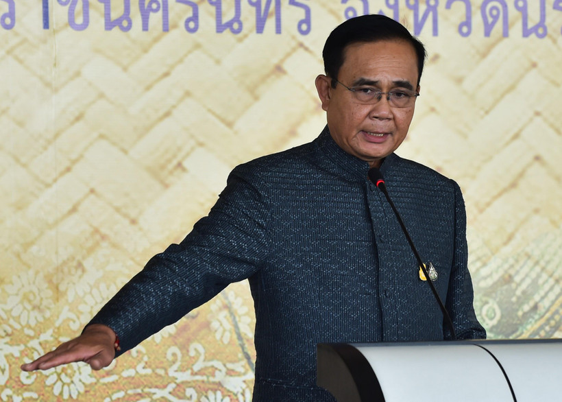 Thủ tướng Thái Lan Prayut Chan-o-cha tại cuộc họp nội các ở Bangkok. (Ảnh: AFP/TTXVN)
