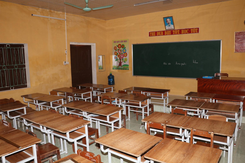 Phòng học tại ngôi trường mới khang trang. (Ảnh: Đức Phương/TTXVN)