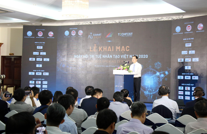 Quang cảnh lễ khai mạc Ngày hội Trí tuệ nhân tạo Việt Nam. (Ảnh: Tiến Lực/TTXVN)