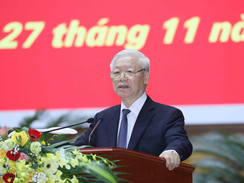 Tổng Bí thư, Chủ tịch nước Nguyễn Phú Trọng phát biểu chỉ đạo Hội nghị. (Ảnh: Phương Hoa/TTXVN)