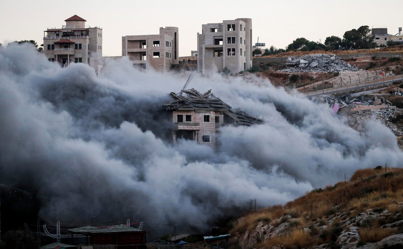 Một tòa nhà của người Palestine tại Sur Baher, Đông Jerusalem bị phá dỡ ngày 22/7/2019. (Ảnh: AFP/TTXVN)
