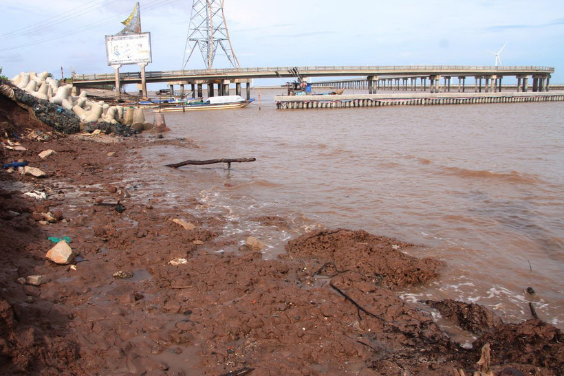 Khu vực bị sạt lở. (Ảnh: Chanh Đa/TTXVN)