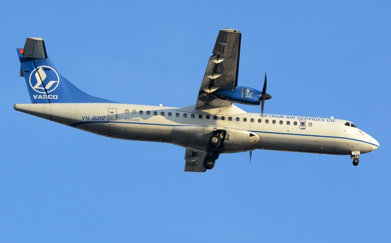 Máy bay ATR72 hiện đang do Hãng hàng không VASCO khai thác chặng bay Thành phố Hồ Chí Minh-Côn Đảo. (Ảnh: Việt Hùng/Vietnam+)