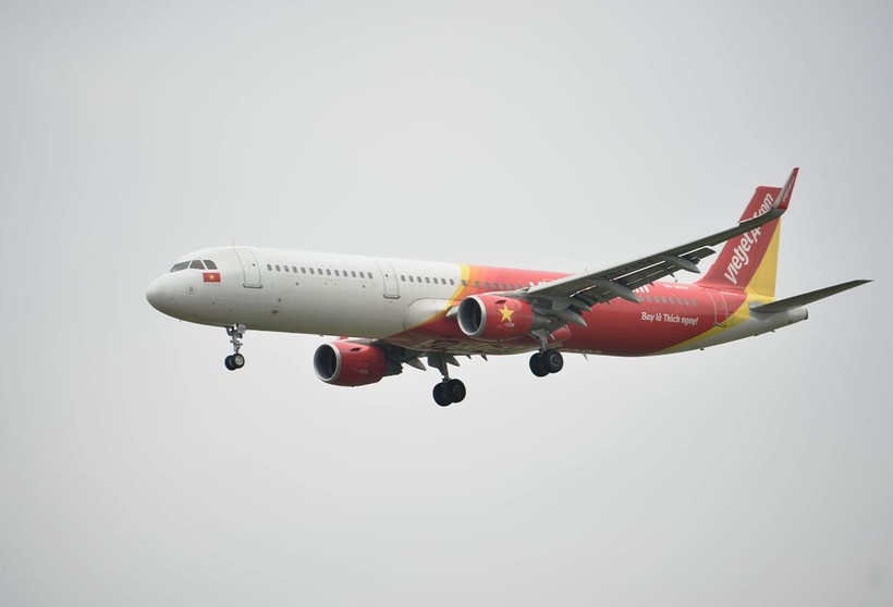 Máy bay của hãng hàng không Vietjet Air. (Ảnh: CTV/Vietnam+)