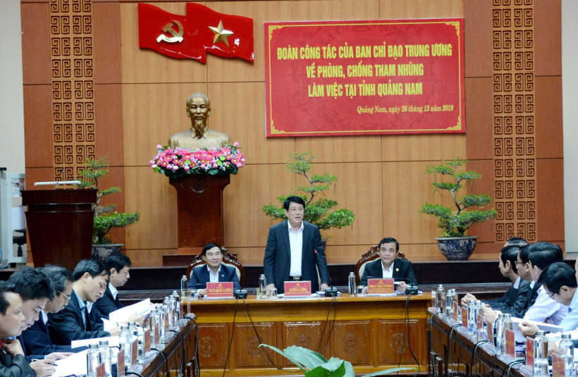 Đại tướng Lương Cường phát biểu tại buổi làm việc. (Ảnh: Đoàn Hữu Trung/TTXVN)