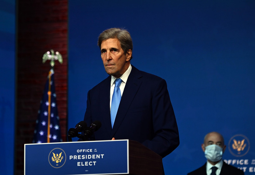 Ông John Kerry phát biểu tại Wilmington, Delaware, Mỹ, ngày 24/11/2020. (Ảnh: AFP/ TTXVN)