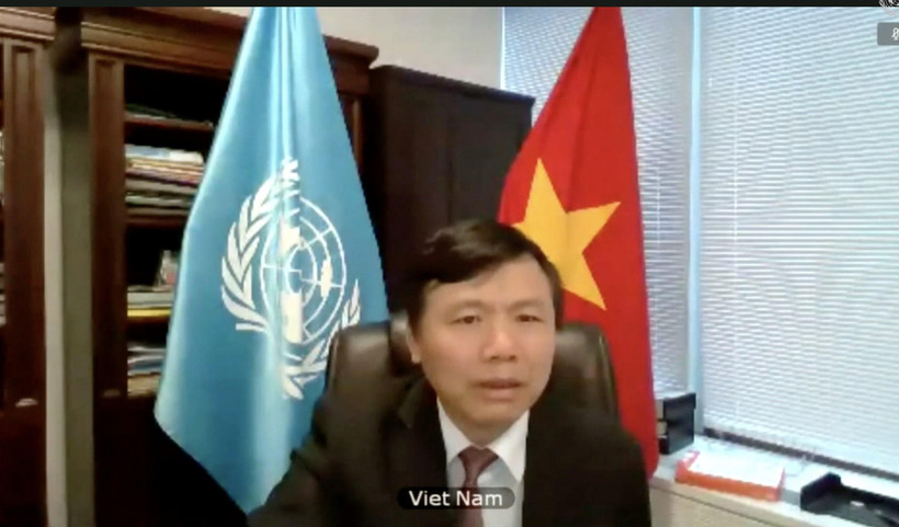 Đại sứ Đặng Đình Quý, Trưởng Phái đoàn đại diện thường trực Việt Nam tại LHQ phát biểu. (Ảnh: Hữu Thanh/TTXVN)