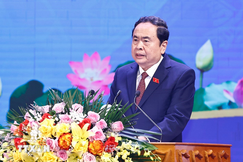 Chủ tịch Quốc hội Trần Thanh Mẫn phát biểu. (Ảnh: Doãn Tấn/TTXVN)