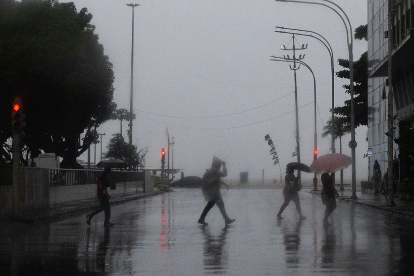 Mưa lớn tại Rio de Janeiro, Brazil ngày 22/3/2024. (Ảnh: AFP/TTXVN)