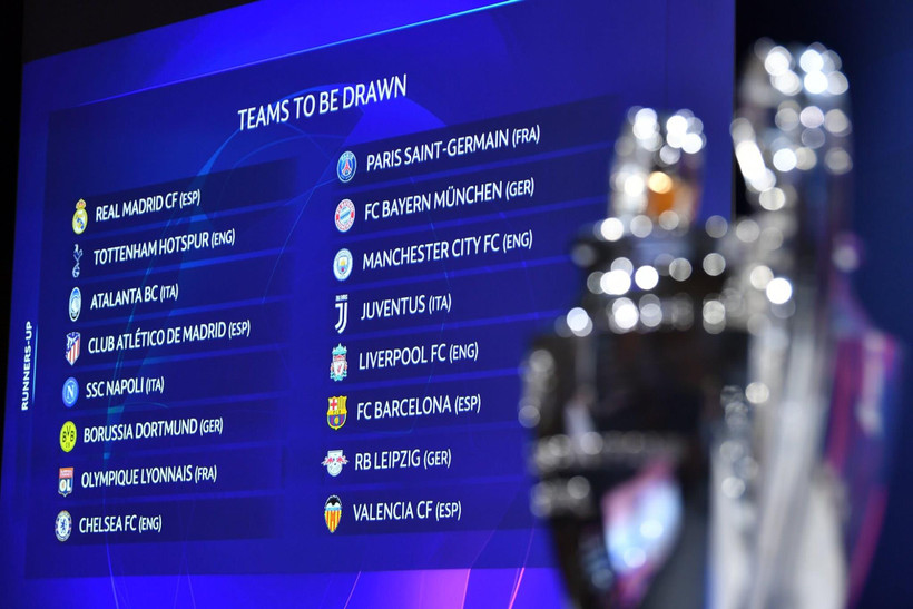 Kết quả bốc thăm phân cặp vòng 1/8 Champions League. (Nguồn: UEFA)