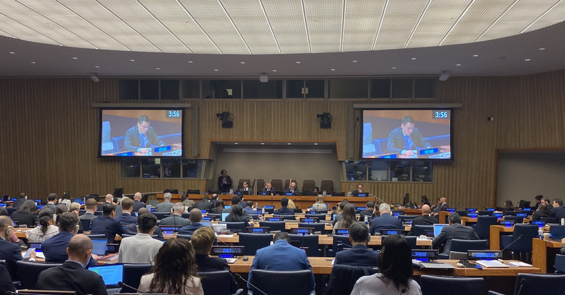 Toàn cảnh phiên thảo luận của Uỷ ban Giải trừ quân bị và an ninh quốc tế của Đại hội đồng Liên hợp quốc tháng 10/2023. (Ảnh: TTXVN)