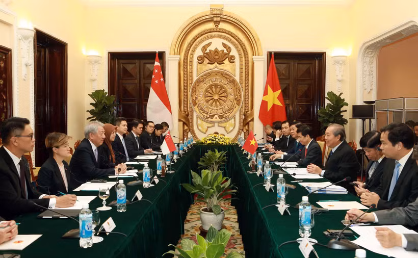 Quang cảnh hội đàm. Ảnh: Doãn Tấn - TTXVN