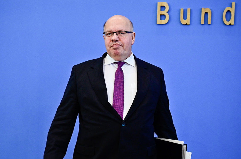 Bộ trưởng Kinh tế Đức Peter Altmaier tại cuộc họp báo về dự báo tăng trưởng kinh tế Đức năm 2019 tại Berlin ngày 17/4. (Ảnh: AFP/TTXVN)