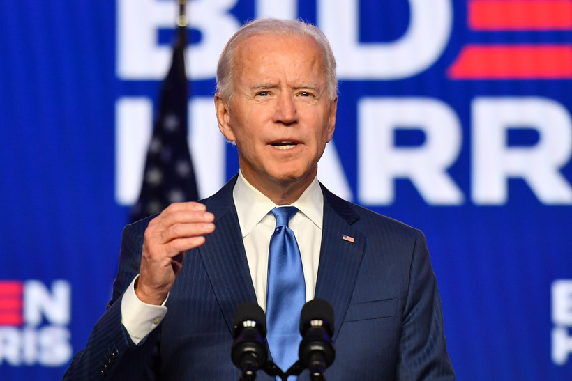 Ông Joe Biden phát biểu trong cuộc họp báo tại Wilmington, Delaware. (Ảnh: AFP/TTXVN)